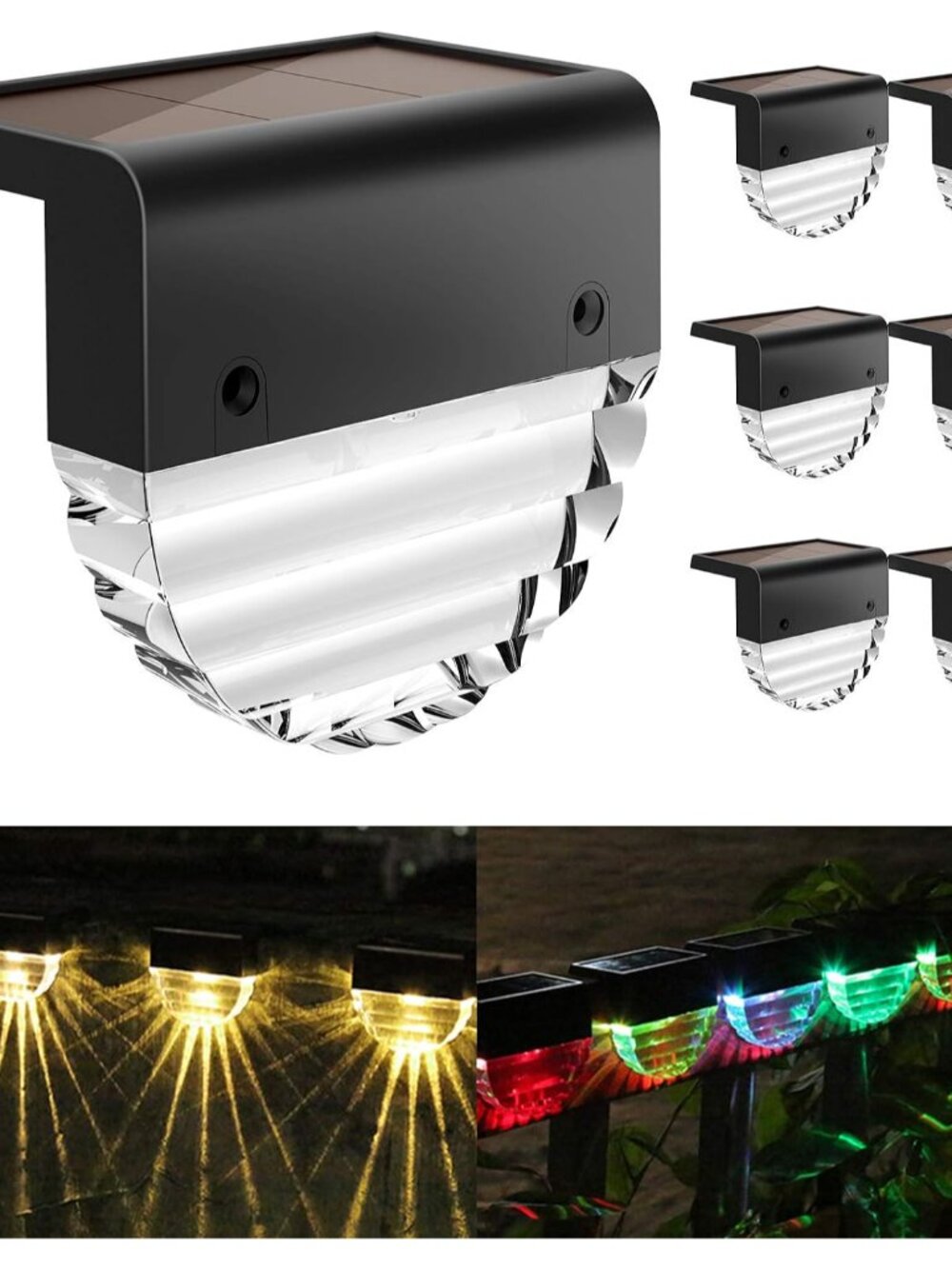 Solar Deck Lights, 6 Pack Waterproof LED Solar Step Light Outdoor, Fence Lights